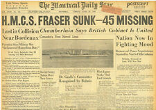 6-1940 June 28 Canadian destroyer Fraser sunk Chamberlain Britain will win war picture
