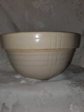Vintage Stoneware Pottery Crockery Ribbed Mixing Bowl Farmhouse 5