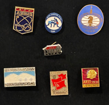 Lot of 7 Pins European/Eastern European Soviet Union Russian Political Souvenir picture