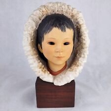 Cybis Porcelain Figurine Bust Eskimo Inuit Snow Bunting Boy Child 1972 Retired picture