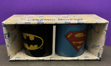 DC Comics Superman & Batman Glitter Ceramic  Mug Set Coffee Cup 14oz   picture