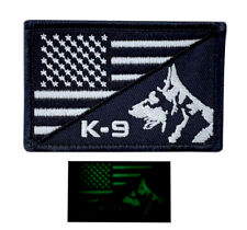 Glow Dark K-9 USA American Flag Tactical Patch [Hook Fastener PK-10] picture