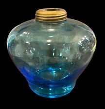 Vintage Blue Glass Oil Lamp Font picture