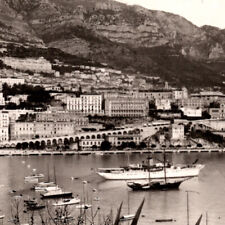 Vintage 1951 RPPC Monte-carlo Harbor Bay Sailboats Port Hercule Monaco Postcard picture