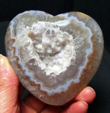 TOP 170G Natural Polished Silk Banded Agate Geode Quarte Heart Healing YWD265 picture