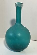 Vintage West Elm Sea Glass Frosted Blue Vase 13” picture