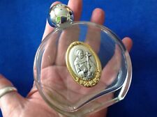 LG HOLY WATER Glass Bottle Saint St FRANCIS Protection Metal Saint Medal 4oz picture