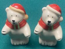 Vintage Holiday Bears Salt & Pepper Shakers Size 3x2 inches In Great Condition picture