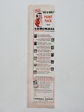 Luminall Paints His & Her Paint Pack 11 Finishes Listed 1958 Vintage Print Ad picture