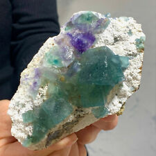 431G Rare transparent blue-green cubic fluorite mineral crystal samples/China picture