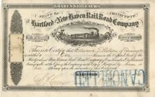 Hartford and New Haven Rail Road Co. - 1868 or 1872 dated Railway Stock Certific picture