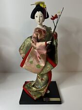 VTG Japanese Yamaha Kyugetsu Doll Figure Plum Blossom Umegae Fabric & Porcelain picture