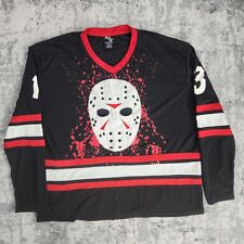 Friday the 13th Jersey 2XL XXL Black Red Jason Voorhees Blood Splattered Hockey picture