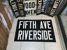 NYC BUS ROLL SIGN FIFTH AVENUE RIVERSIDE DRIVE MANHATTAN HUDSON RIVER GW BRIDGE picture