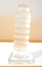 vintage cut glass leaning tower of pisa 5 inches Italy picture