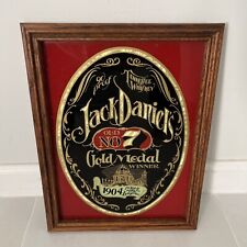 Jack Daniels Gold Medal Winner Old NO. 7 Whiskey Wood Framed Bar Mirror Framed picture