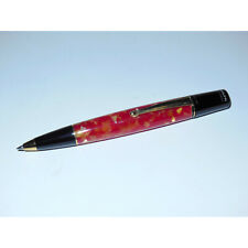 Used* Delta Parthenope Ballpoint Pen Coral Red/Black/Gold Trim DO84007 Italy picture