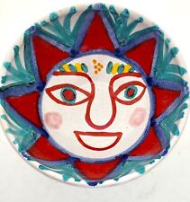 BOWL-DESIMONE POTTERY-ITALY-MEDIUM SIZE-RARE SUN FACE-SIGNED-NUMBERED picture
