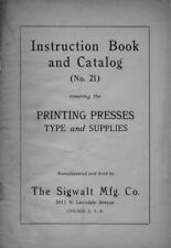 Sigwalt instruction book and catalog no 21 Manual Reprint picture