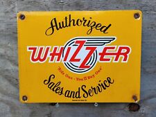 VINTAGE WHIZZER PORCELAIN SIGN MOTORCYCLE 52' BICYCLE MOTOR ENGINE SALES SERVICE picture