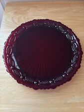 Avon 1876 Cape Cod DINNER Plate Dish Ruby Red Cranberry Glass Vintage picture