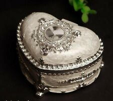 WHITE TIN ALLOY HEART SHAPE MUSIC BOX : UNCHAINED MELODY picture
