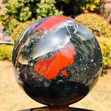 7.59LB Natural Beautiful African blood stone Quartz Crystal Sphere Heals 873 picture