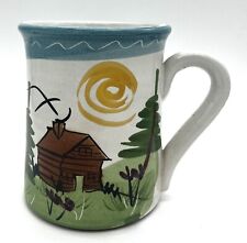Vintage Caribou Coffee Stoneware Rustic Cabin Mountain Coffee Mug picture