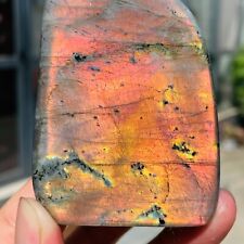 205g Rare Amazing Orange Purple Labradorite Quartz Crystal Specimen Healing picture