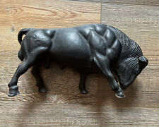 Cast Iron Boldly Detailed Sculpture Of A Stock Market Bull Coin Bank picture