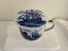 Vtg Andrea by Sadek Lidded Tea Cup No Infuser Coffee Mug Nautical Ships Sailing picture