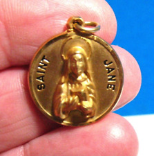 CREED 12K GOLD FILLED SAINT JANE MEDAL CHARM PENDANT 4.7 GRAMS 18 MM picture