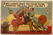 Post Card WSWII era Military Humor, USO Idea too Far? Army Life Comics 1943 picture
