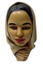 Vintage Marwal Woman Girl Head Statue Figurine With Scarf Hijab picture