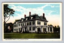 Augusta ME-Maine, Residence of Percy V Hill, c1944 Antique Vintage Postcard picture
