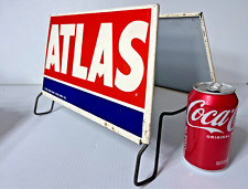 Atlas Supply Co. Metal Tire Stand Advertisement Sign Double Sided Vintage Steel picture