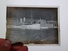 3x Vintage Glass Negatives Docks Ships Boats France? picture
