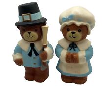 Vintage Enesco Thanksgiving Salt and Pepper Shakers Bears as Pilgrims picture