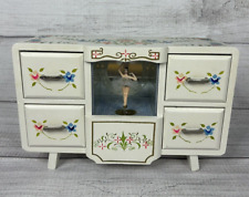 Vintage Price Imports Hand Painted Wood Musical Jewelry Box with Ballerina Japan picture