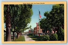 c1940 Union Pacific Park Pathway US Flag Establishment Las Vegas Nevada Postcard picture