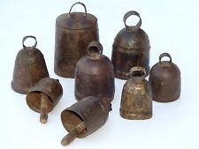 Lot of 25 Antique 1900'S Vintage Metal Cow Bell Hand Carved Collectible Art picture