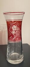 Red Etched Glass Vase picture