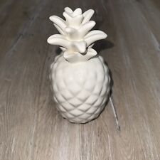 Hazel & Co Pineapple White Glass Ceramic 8” Tiki Bar Tropical Fruit Accent Decor picture