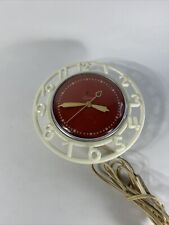 Telechron 2H21 Red/White Kitchen Wall Clock MCM VTG Not Working transformer Buzz picture
