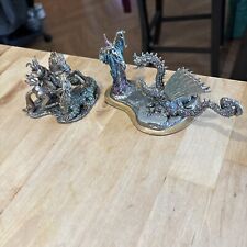 Wanda Scruby  Pewter Metal Figurines - Wizard And Dragon, Horse & Soldier picture