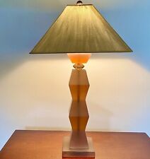 Art Deco Sandblasted Sculpted Pink Resin Accent Table Art Lamp Deszign Inc USA picture