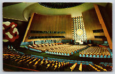 New York City NY-New York, The United Nations General Assembly Hall, Postcard picture