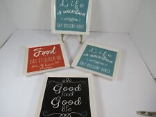 GOOD FOOD GOOD LIFE PLATES SET 4 PLATES SNACK APPETIZERS OR DESSERT picture