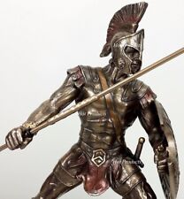 ACHILLES W/ Spear & Shield GREEK MYTHOLOGY Sculpture Statue Bronze Color picture