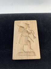 Vintage Carved Wood Springerle Cookie Stamp Mold: Trumpet Player Man: Germany picture